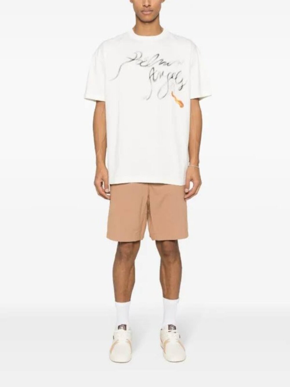 Palm Angels Foggy Logo White T-Shirt Graphic Tee Size XL - Picture 2 of 12